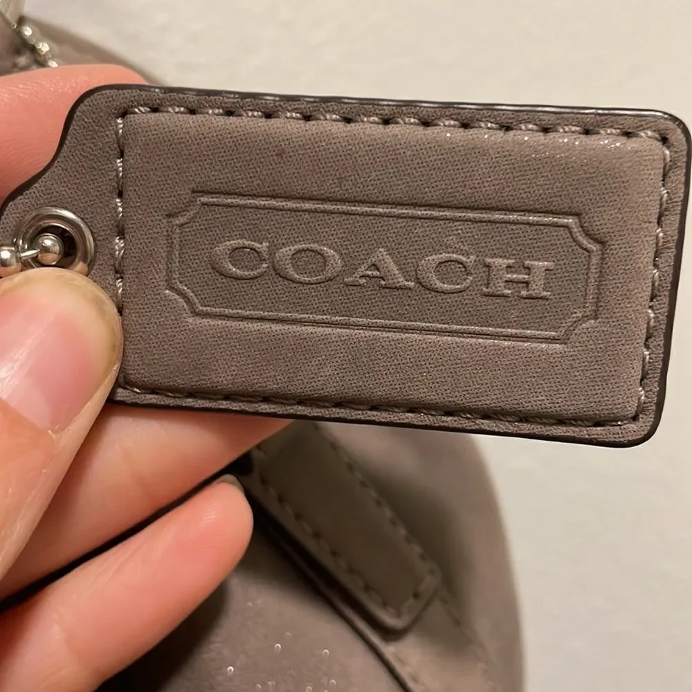 Coach Sophia grey pleated leather satchel